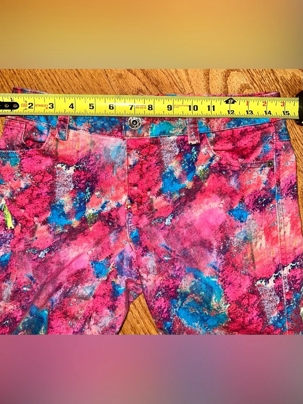 Alice + Olivia Abstract Watercolor Jeans Multicolor 11178-867